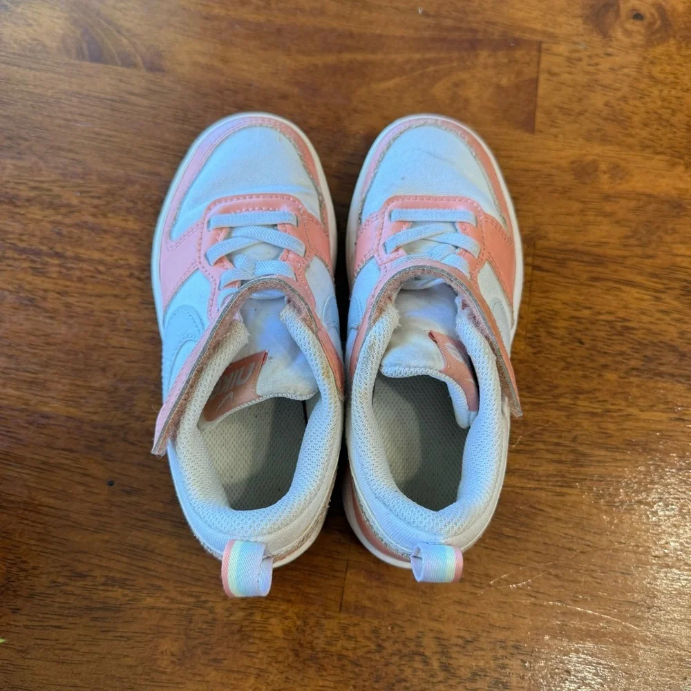 Kids Nike Court Borough Low 2 SE Coral White Shoes size 11